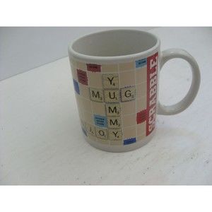Scrabble Coffee Tea Cup Mug Hasbro White Ceramic  Cup 2015